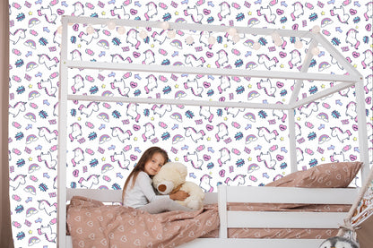 Wallpaper For Children - Sleeping Unicorns