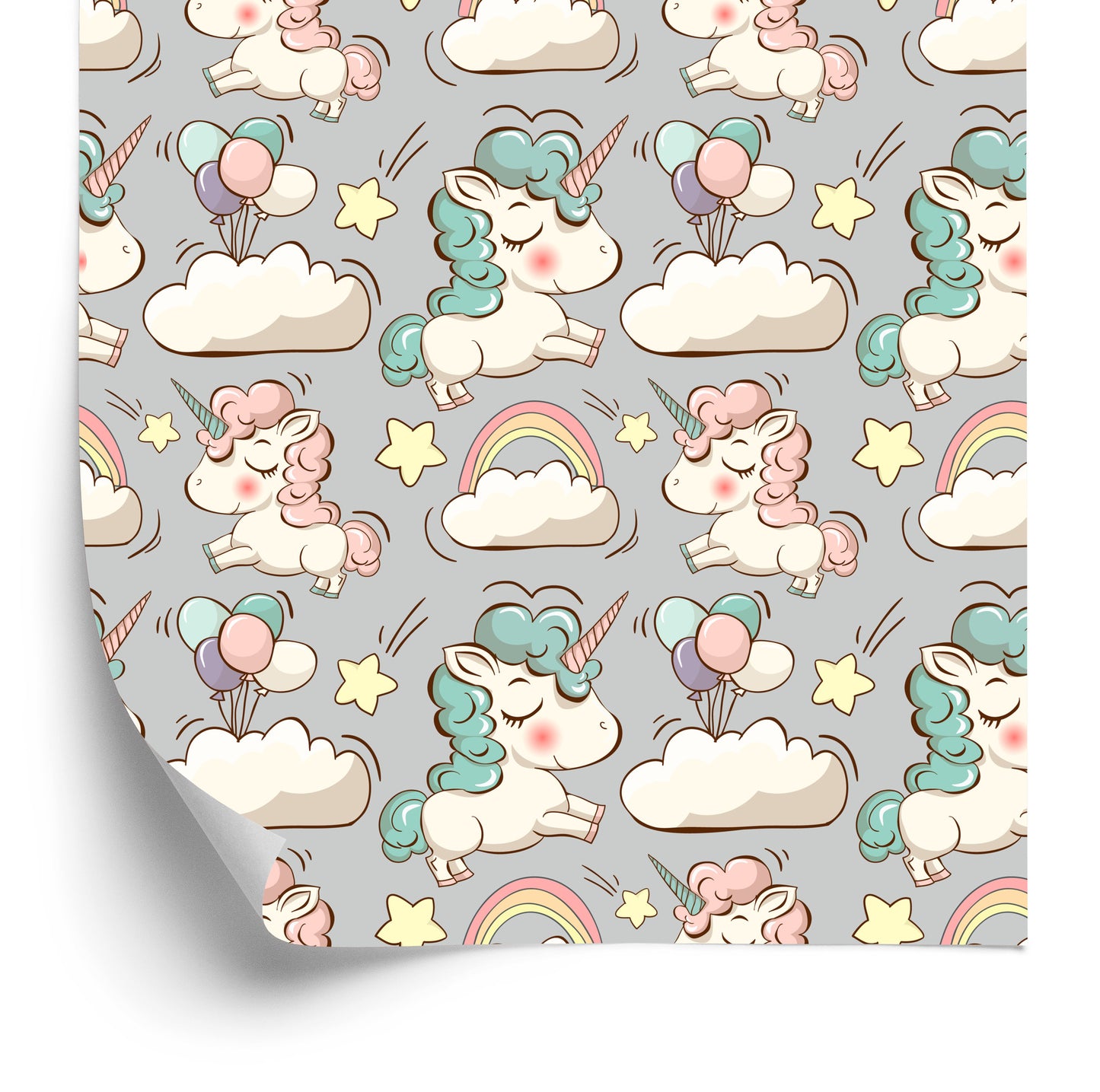 Wallpaper For Children - Smiling Unicorns