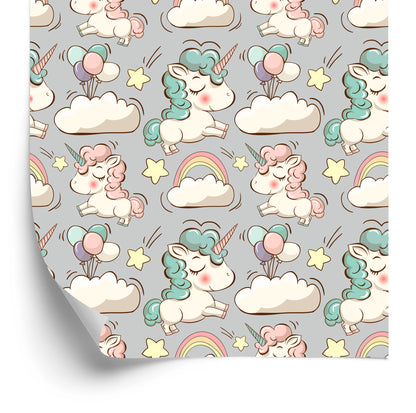 Wallpaper For Children - Smiling Unicorns