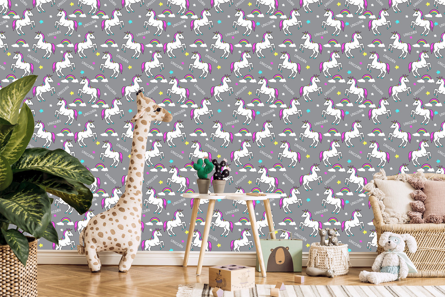 Wallpaper For Kids - Rainbow Unicorns