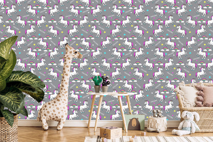 Wallpaper For Kids - Rainbow Unicorns