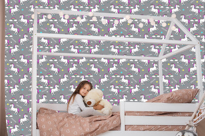 Wallpaper For Kids - Rainbow Unicorns