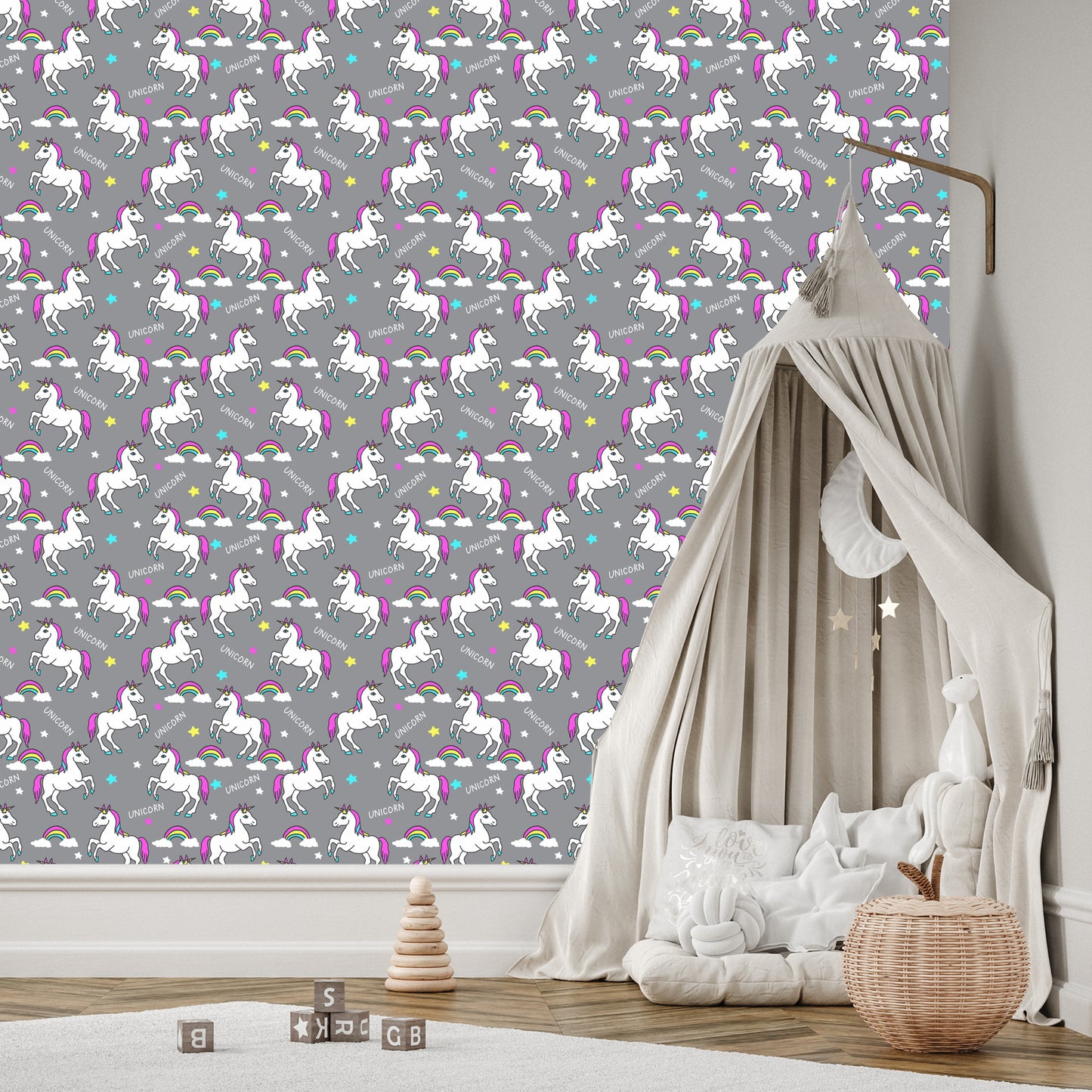 Wallpaper For Kids - Rainbow Unicorns