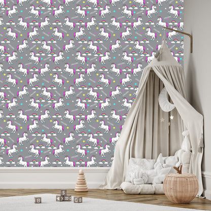 Wallpaper For Kids - Rainbow Unicorns