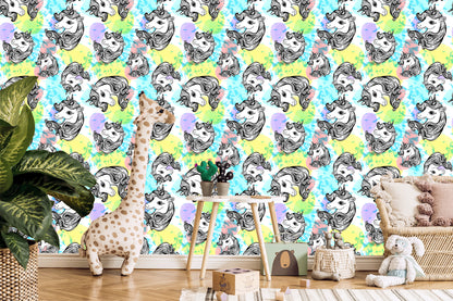 Wallpaper For Children - Smiling Unicorns