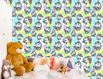 Wallpaper For Children - Smiling Unicorns
