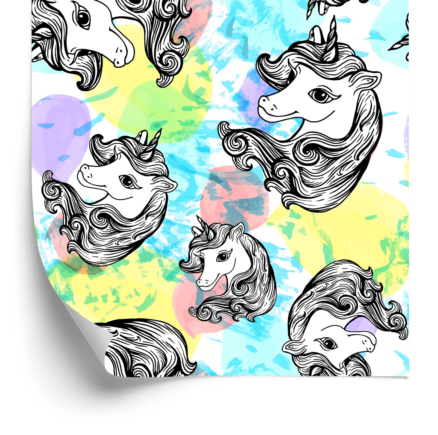 Wallpaper For Children - Smiling Unicorns