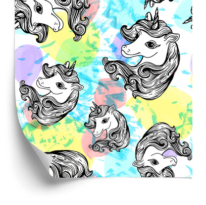 Wallpaper For Children - Smiling Unicorns