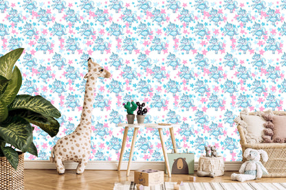 Wallpaper For Children - Smiling Unicorns Against The Background Of The Stars