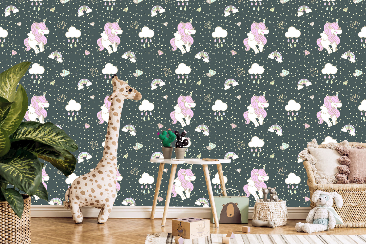 Wallpaper For Children - Sleeping Unicorns