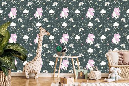 Wallpaper For Children - Sleeping Unicorns