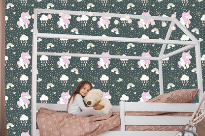 Wallpaper For Children - Sleeping Unicorns
