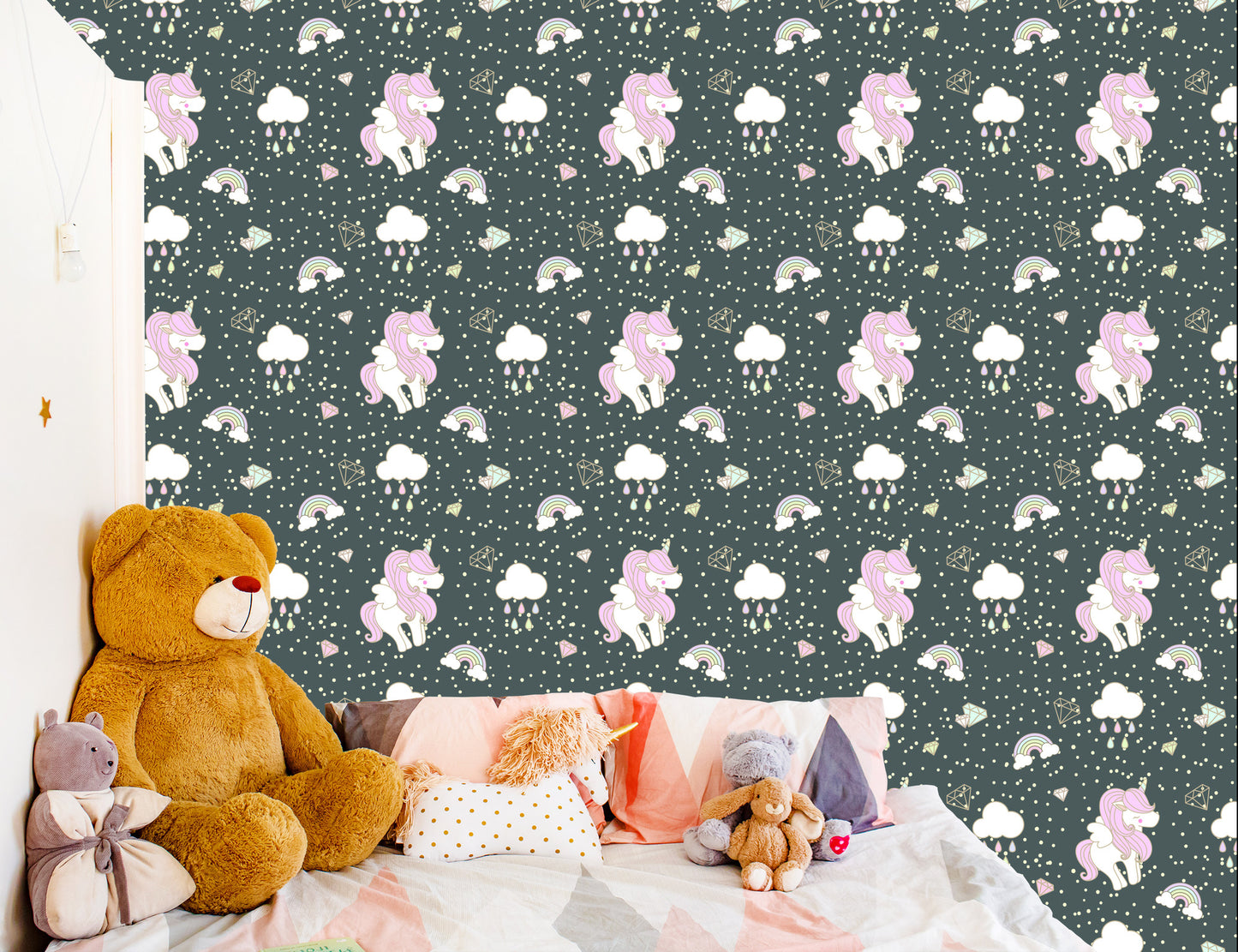 Wallpaper For Children - Sleeping Unicorns