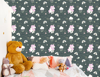 Wallpaper For Children - Sleeping Unicorns