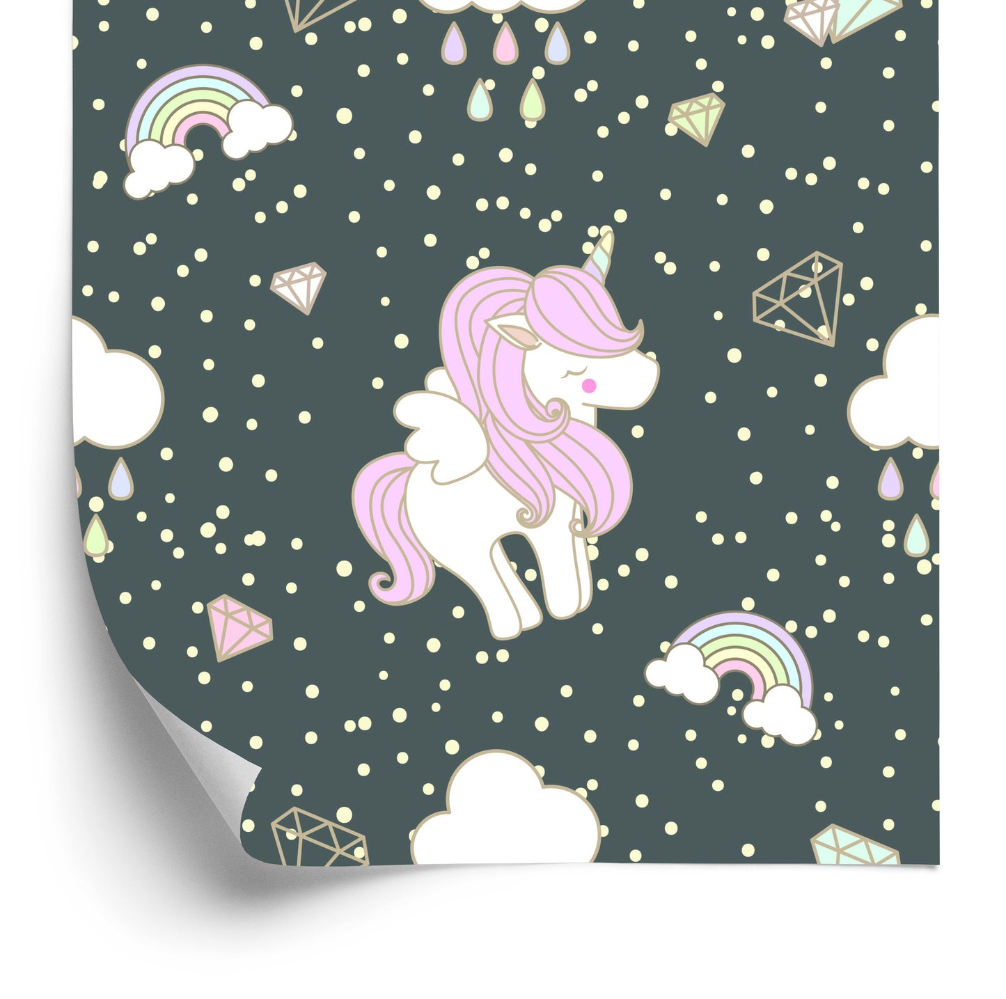 Wallpaper For Children - Sleeping Unicorns