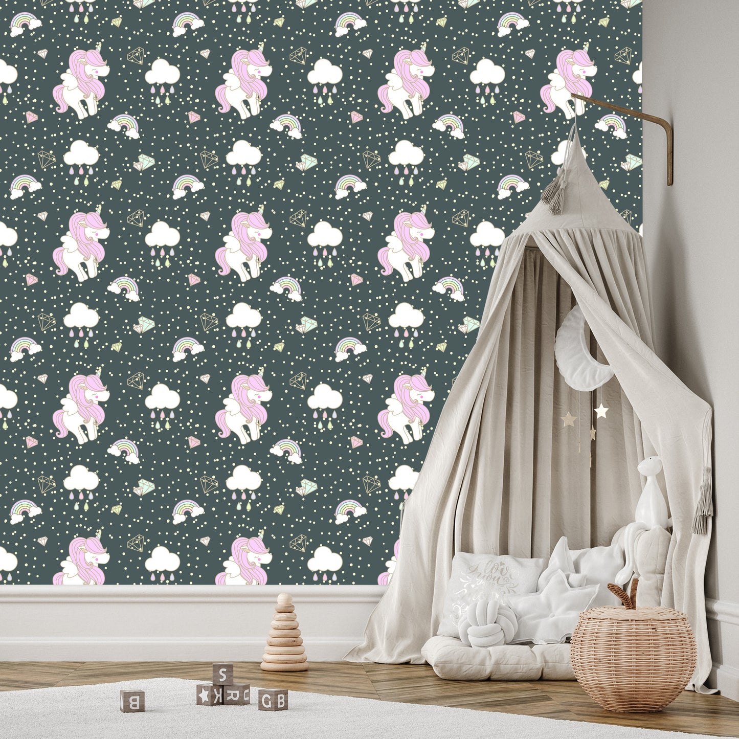 Wallpaper For Children - Sleeping Unicorns