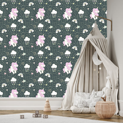 Wallpaper For Children - Sleeping Unicorns