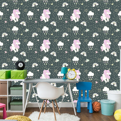 Wallpaper For Children - Sleeping Unicorns