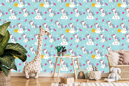 Wallpaper For Children - Beautiful Sleeping Unicorns