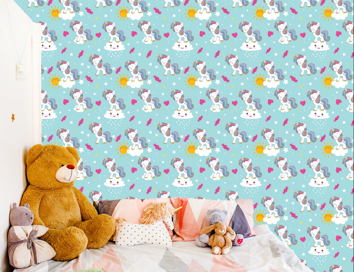 Wallpaper For Children - Beautiful Sleeping Unicorns