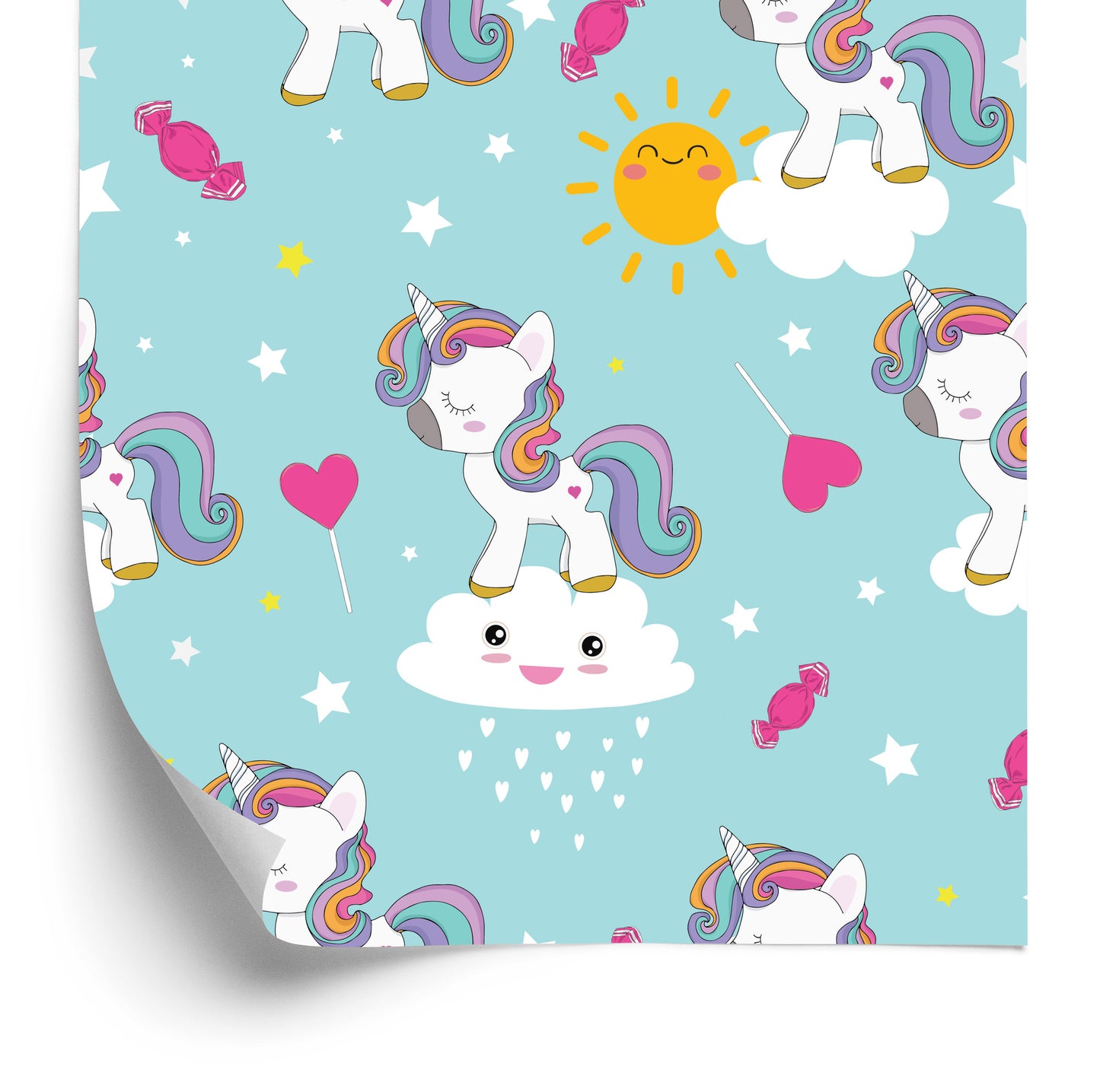 Wallpaper For Children - Beautiful Sleeping Unicorns