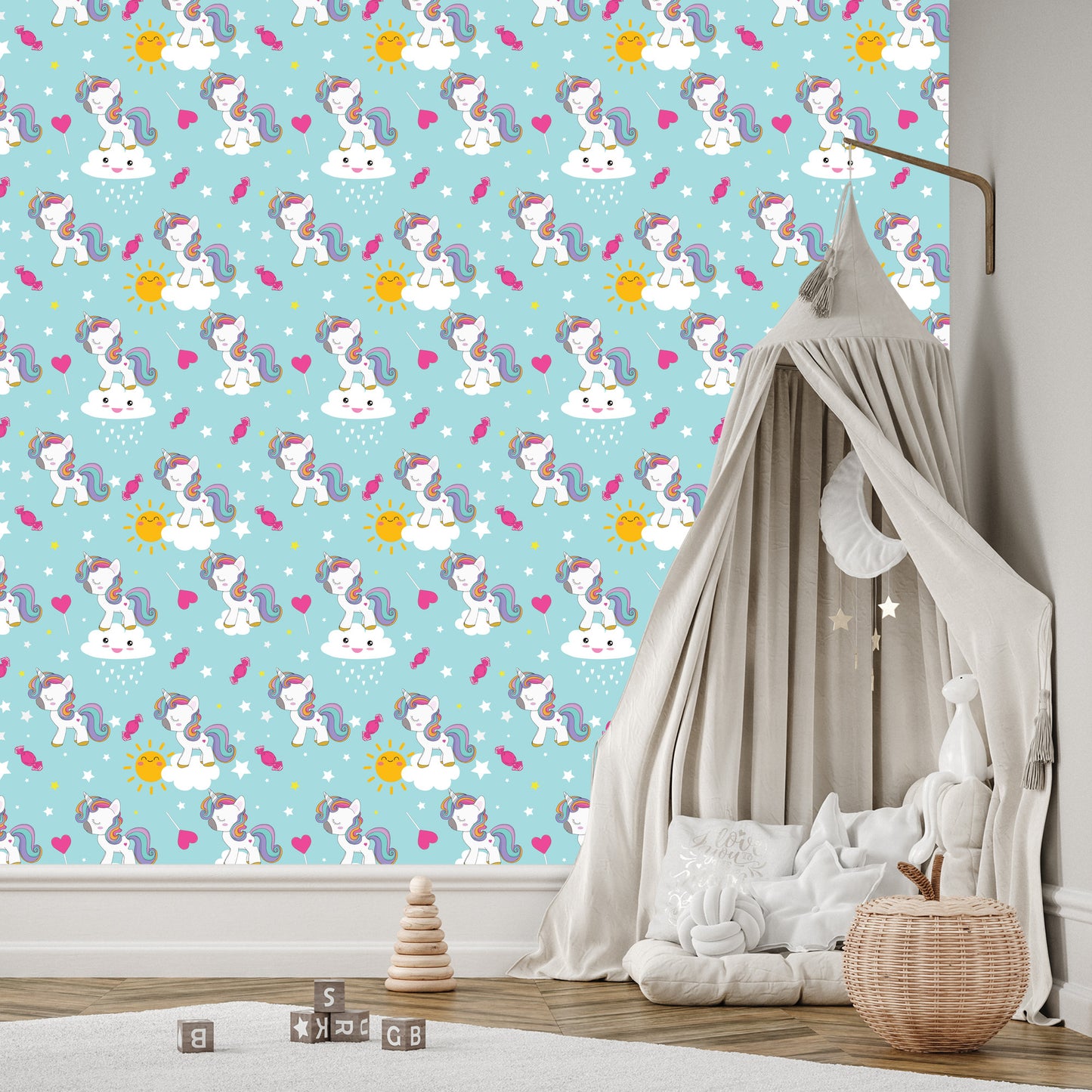 Wallpaper For Children - Beautiful Sleeping Unicorns
