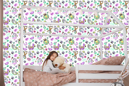 Wallpaper For Children - Unicorns And Friends On Vacation