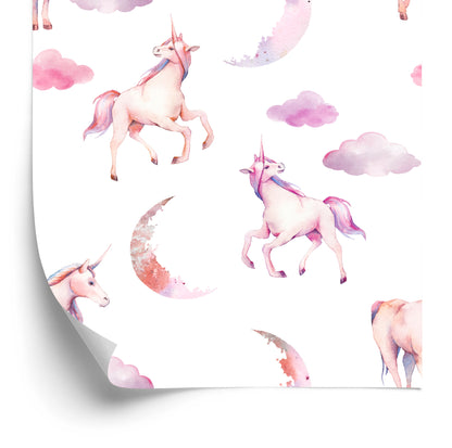 Wallpaper Unicorns In The Clouds
