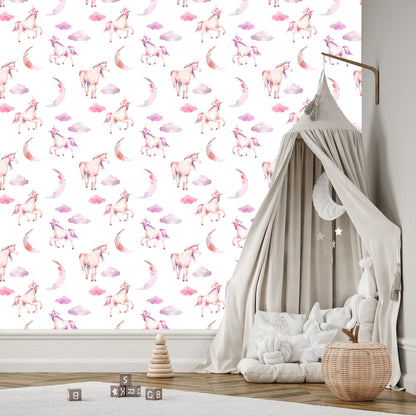Wallpaper Unicorns In The Clouds