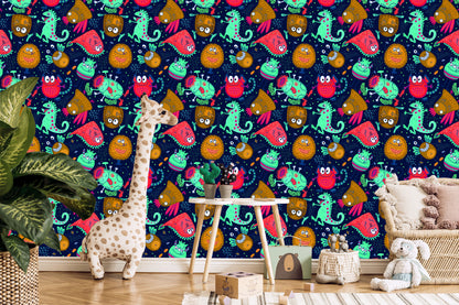 Wallpaper For Children - Funny Monsters And Aliens