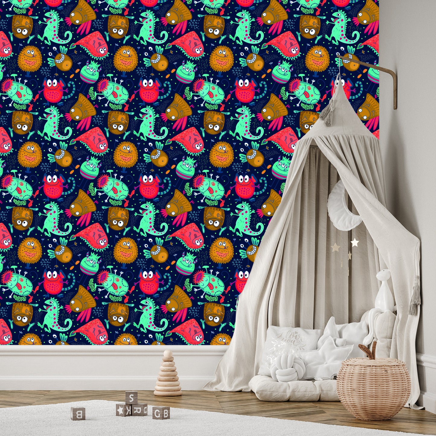Wallpaper For Children - Funny Monsters And Aliens