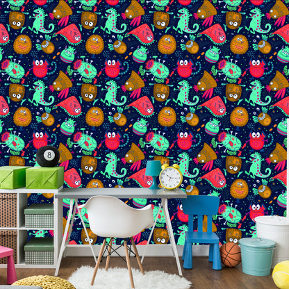 Wallpaper For Children - Funny Monsters And Aliens