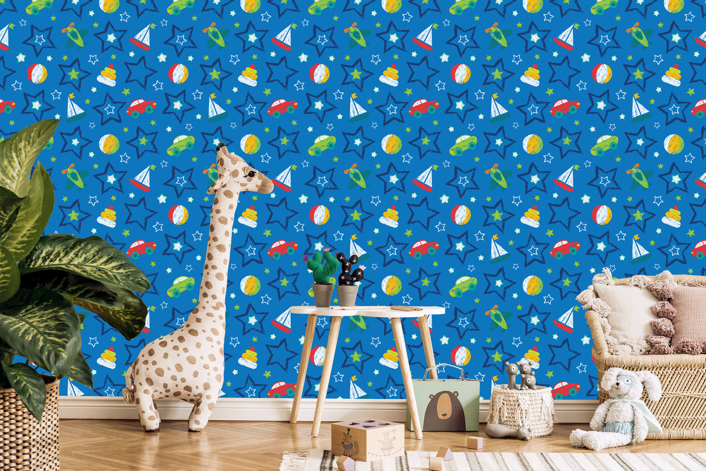 Wallpaper For Children - Colorful Toys And Stars