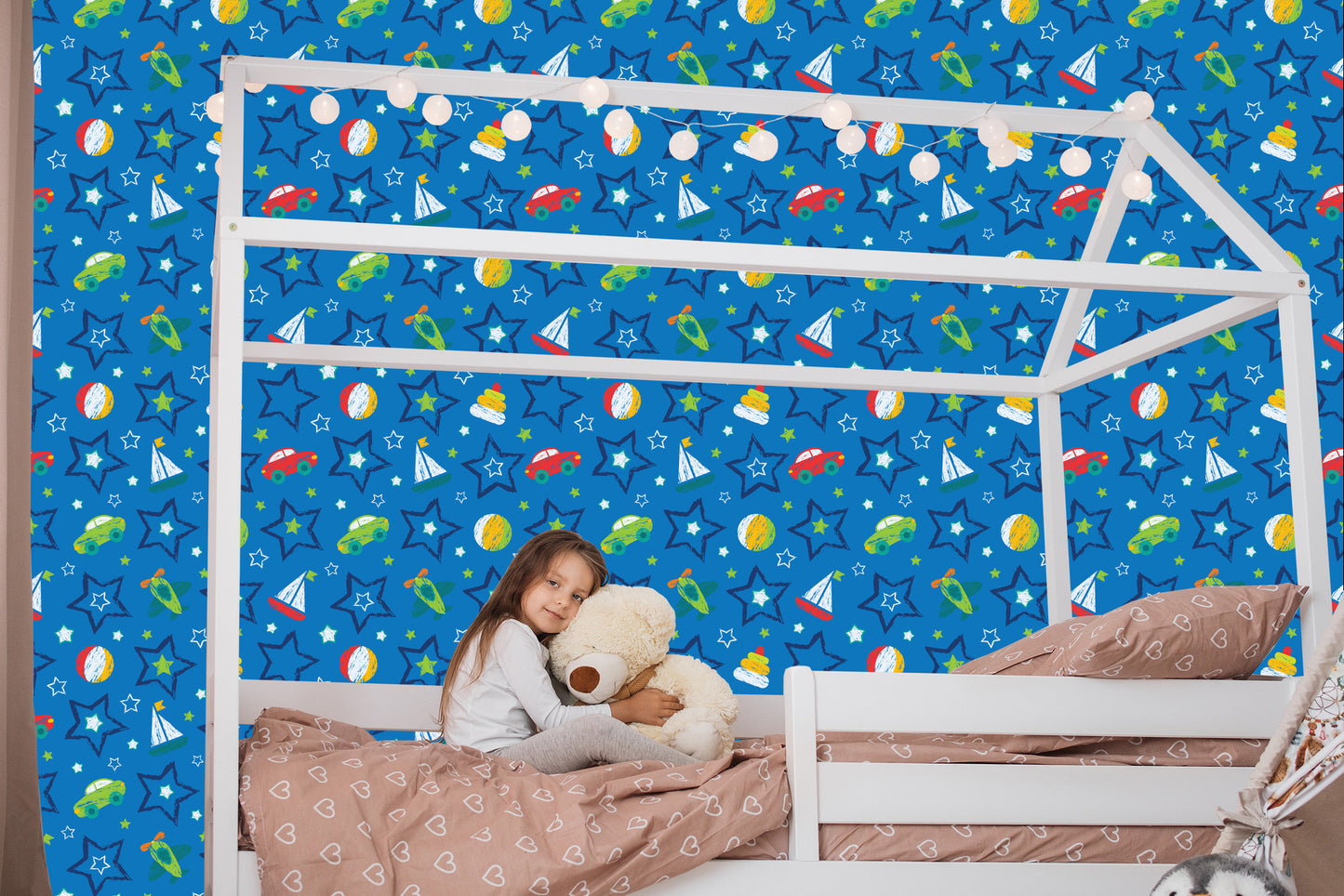Wallpaper For Children - Colorful Toys And Stars