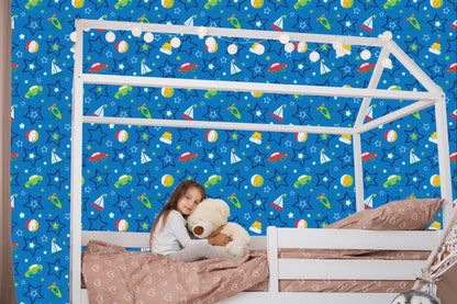 Wallpaper For Children - Colorful Toys And Stars