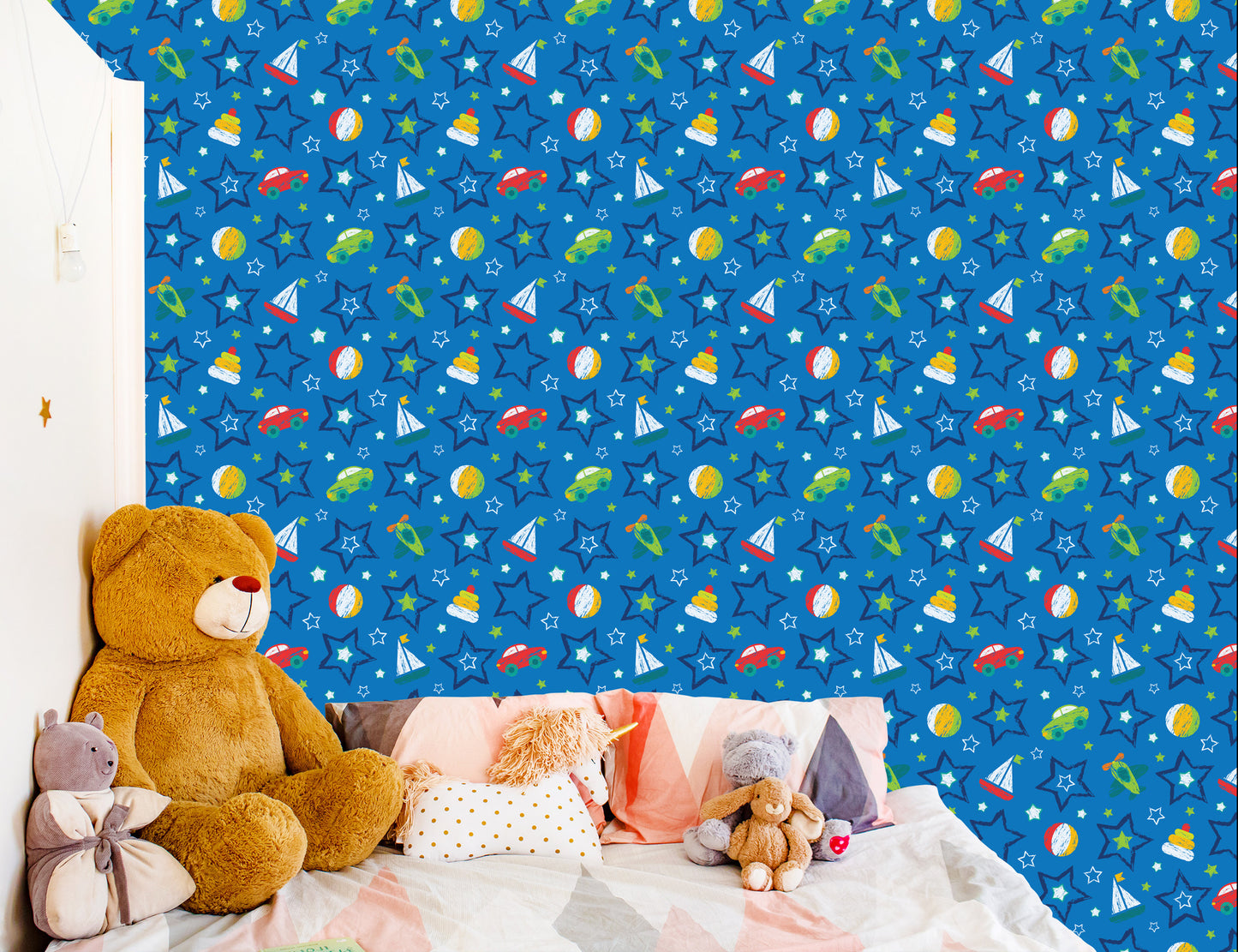 Wallpaper For Children - Colorful Toys And Stars
