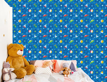 Wallpaper For Children - Colorful Toys And Stars