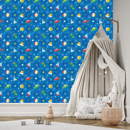 Wallpaper For Children - Colorful Toys And Stars