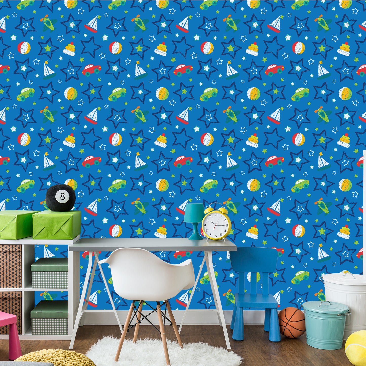 Wallpaper For Children - Colorful Toys And Stars