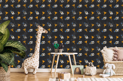 Wallpaper Sport Soccer Ball For Boy's Room