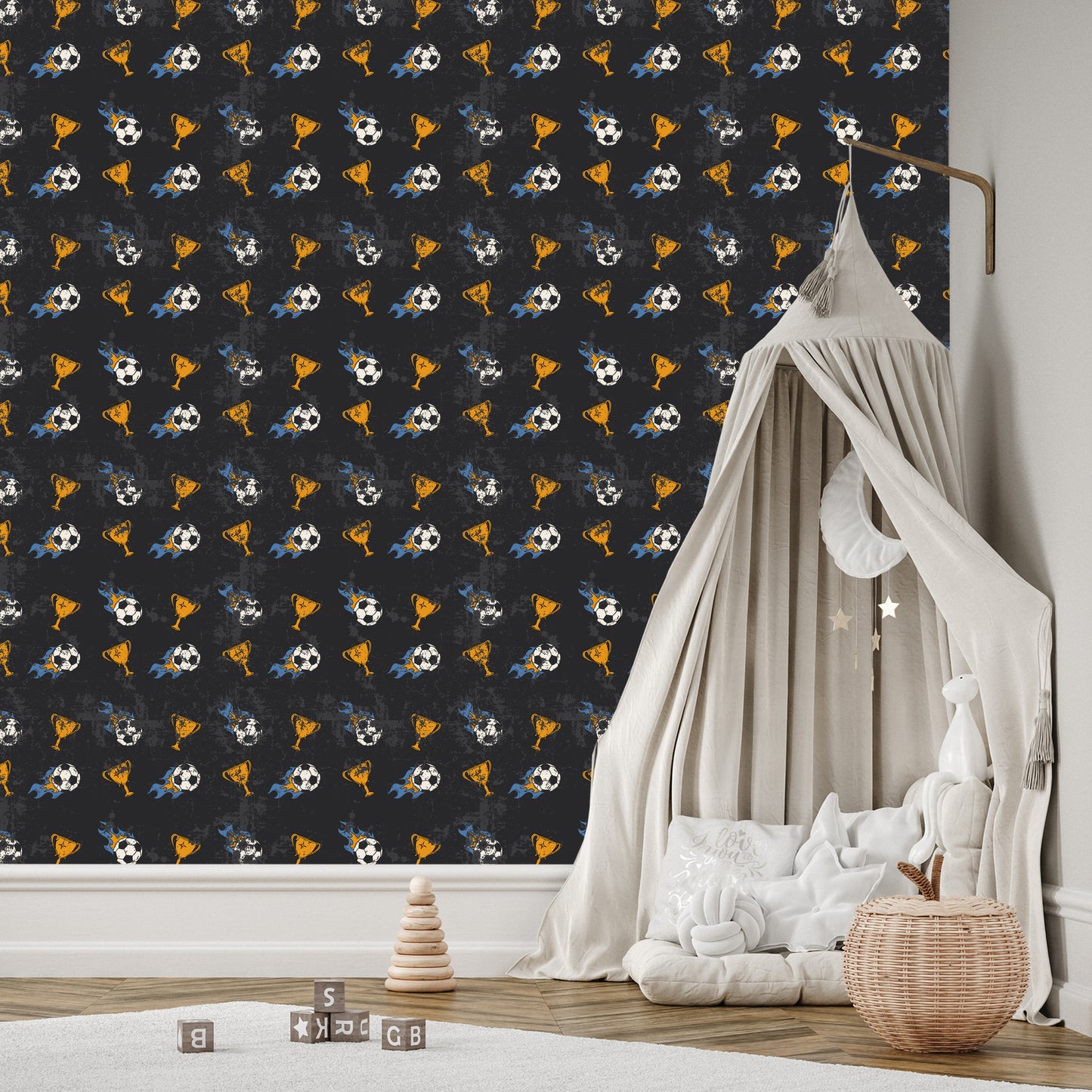 Wallpaper Sport Soccer Ball For Boy's Room