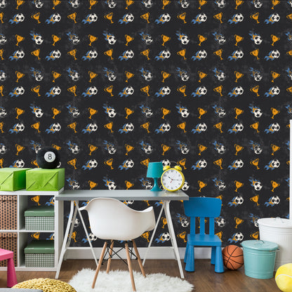 Wallpaper Sport Soccer Ball For Boy's Room