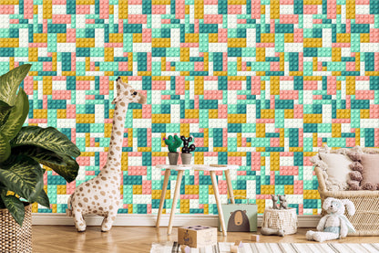 Wallpaper Pastel Blocks For Boy's Room