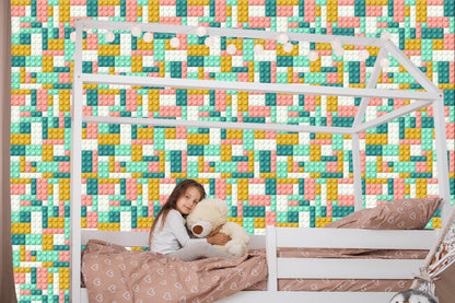 Wallpaper Pastel Blocks For Boy's Room