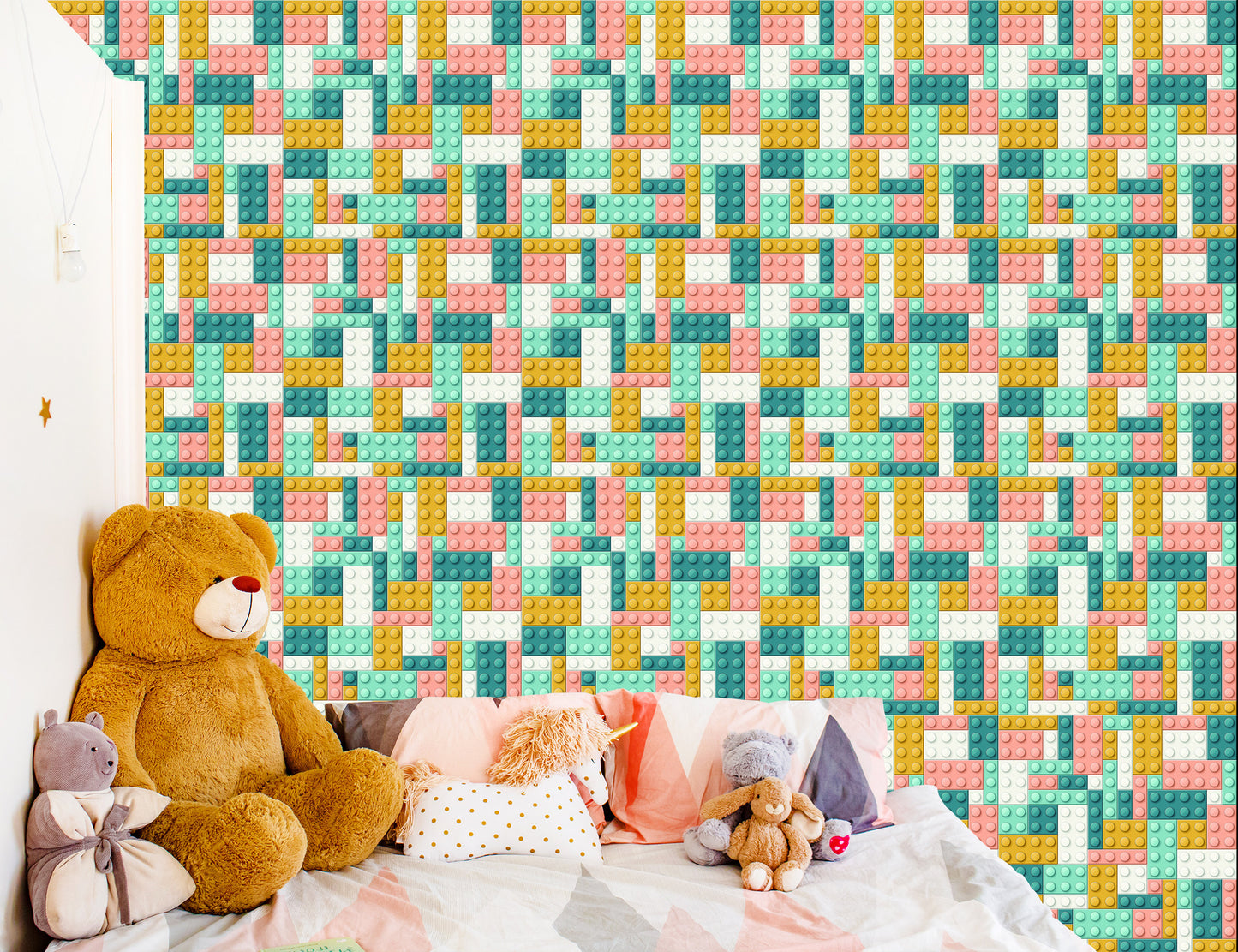 Wallpaper Pastel Blocks For Boy's Room