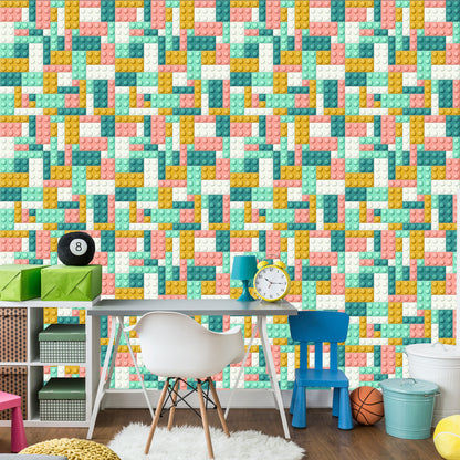 Wallpaper Pastel Blocks For Boy's Room