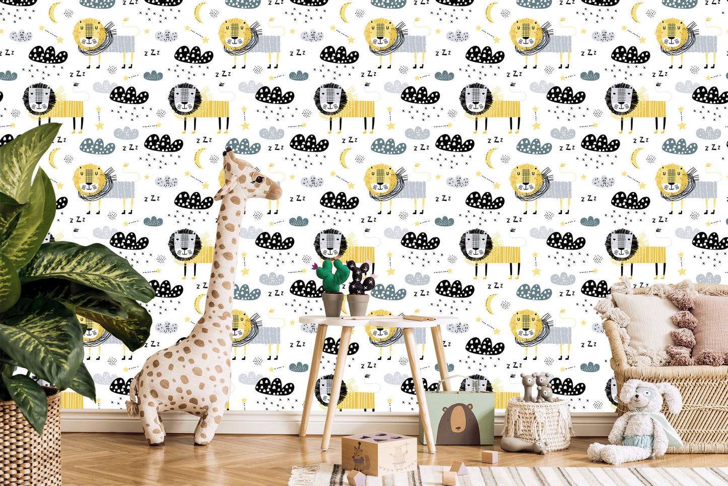 Wallpaper For The Boy Lions Clouds Moons