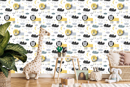 Wallpaper For The Boy Lions Clouds Moons