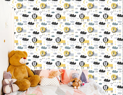 Wallpaper For The Boy Lions Clouds Moons