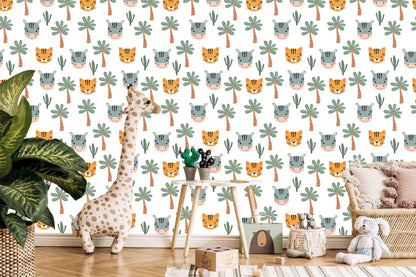 Wallpaper For Boy, Animals, Palm, Cacti, Green